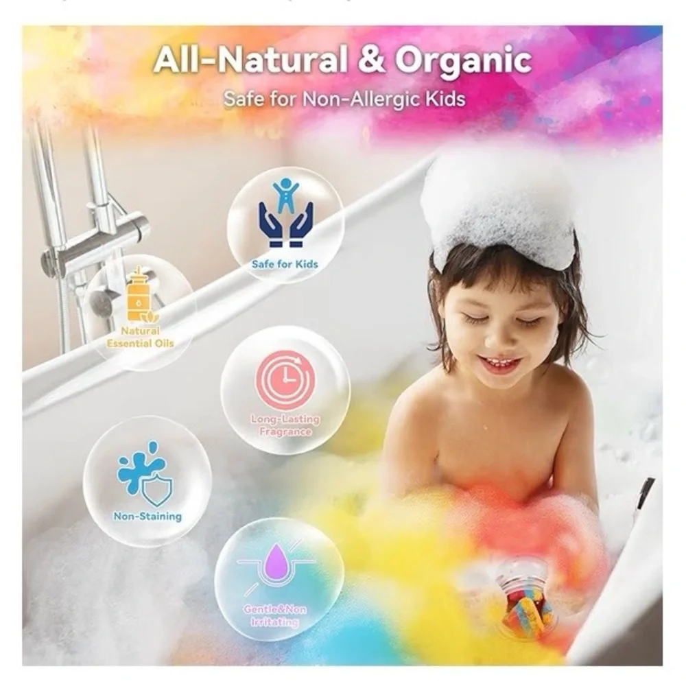 Bath Bombs Color Fizzies for Kids: 8 Pcs Scented Potion Bottles. SEALED PACKAGE
